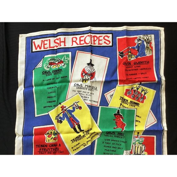 Welsh Recipes Tea Towel Vintage Kitchen Towel - Picture 3 of 9